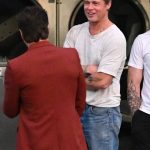 *EXCLUSIVE* Daytona, FL  - *Web Must Call for Pricing*  He really HAS discovered the fountain of youth! BRAD PITT looks Years younger than his recently turned 60 as he sports blue jeans and crisp t-shirt for a  LAUNDROMAT SCENE alongside Javier Bardem in their  UPCOMING RACING FILM.  Pitt plays Sonny Hayes a  retired F1 driver who moves away from the series and races elsewhere after suffering a huge crash during the 1990s. Bardem plays the F1 team owner who convenes him to join the APXGP as a mentor to young racing phenom Joshua Pierce played by Damson Idris. 
The duo were seen filming a scene in which Bardem meets up with Pitt at a laundromat during his wash cycle and the two share a very long sweet hug and chat. The scene may have been one in which Bardem tries to coax the racer to join him in helping his team. The pair certainly seem to get on well together they appeared to be having a great time on set with the rest of the crew and can be seen here chatting in between takes with director, Joseph Kosinski (Top Gun: Maverick).
TheMegaAgency.com
+1 888 505 6342

*UK Clients - Pictures Containing Children
Please Pixelate Face Prior To Publication*,Image: 840550622, License: Rights-managed, Restrictions: , Model Release: no, Pictured: Brad Pitt, Javier Bardem, Credit line: MEGA / BACKGRID / Backgrid USA / Profimedia