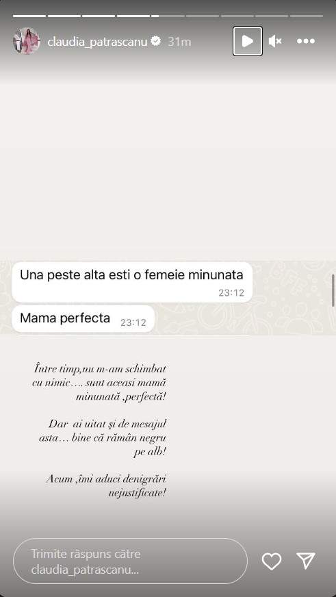 Claudia Patrascanu a publicat mesajele de la Gabi Badalau 1