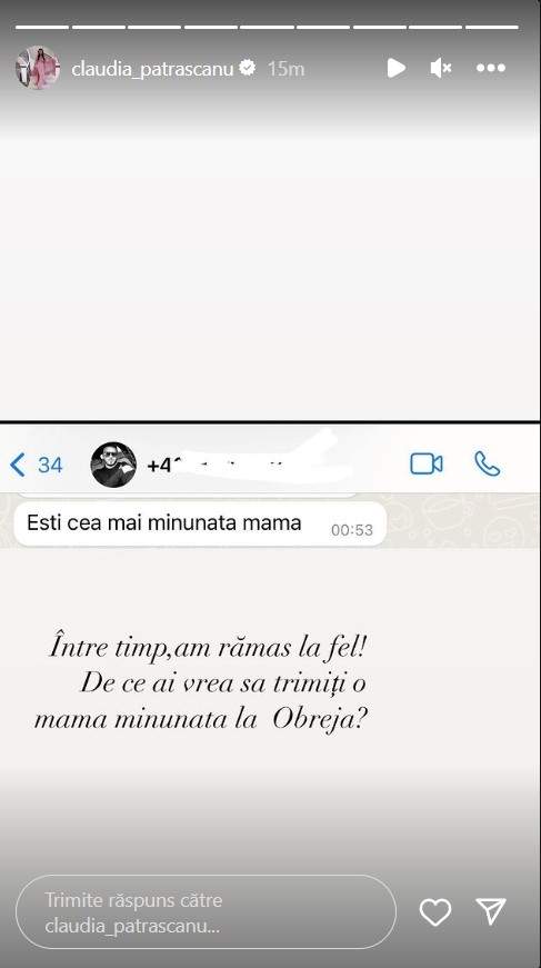 Claudia Patrascanu a publicat mesajele de la Gabi Badalau 3