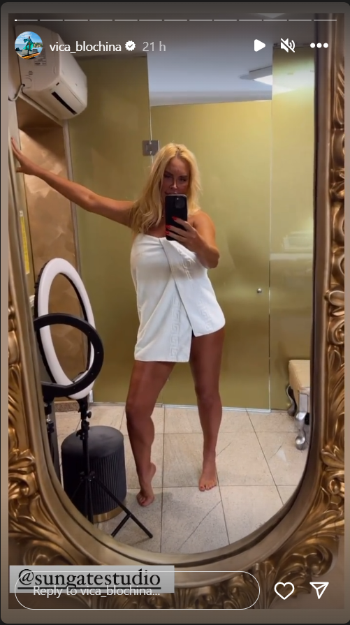 Vica Blochina, mai îndrăzneață ca niciodată. A apărut doar în prosop, ipostazele fac ravagii FOTO
