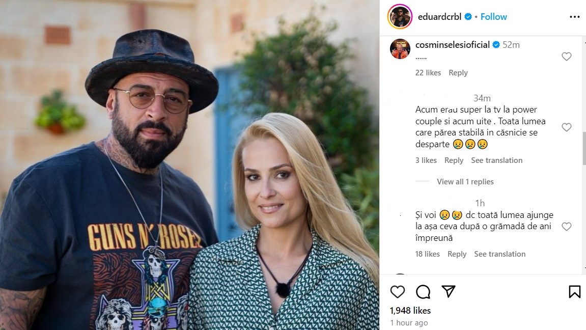 CRBL a anuntat despartirea de Elena, dupa 16 ani de casnicie 10