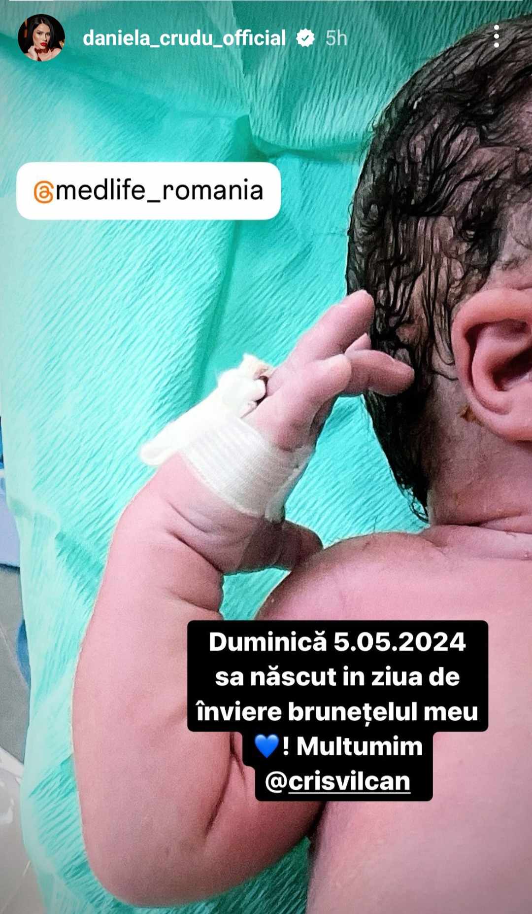 Daniela Crudu a nascut chiar in ziua de Paste