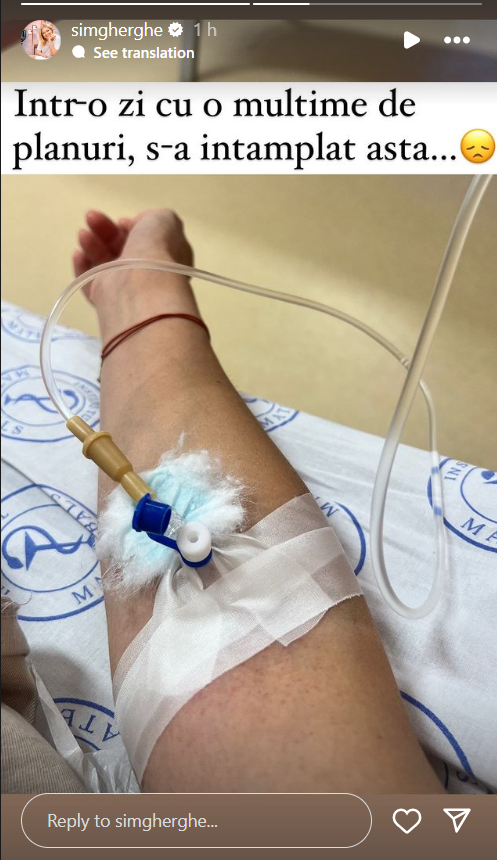 Simona Gherghe, pe patul de spital. Imaginea care a îngrijorat fanii, ce a pățit vedeta de la Antenă