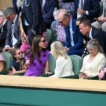 Catherine (Kate) Middleton avec la princesse Charlotte et Pippa Middleton dans les tribunes de la finale du tournoi de Wimbledon 2024, le 14 juillet 2024. Catherine (Kate) Middleton with Princess Charlotte and Pippa Middleton in the stands of the final of the 2024 Wimbledon tournament, July 14, 2024.,Image: 889802221, License: Rights-managed, Restrictions: , Model Release: no, Credit line: Chryslene Caillaud / Panoramic / Bestimage / Profimedia