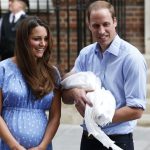 Britain's Prince William and Kate, Duchess of Cambridge hold the Prince of Cambridge, Tuesday July 23, 2013, as they pose for photographers outside St. Mary's Hospital exclusive Lindo Wing in London where the Duchess gave birth on Monday July 22. The boy, who is third in line to the British throne, has since been named George Alexander Louis by his parents and will be known as Prince George of Cambridge.,Image: 589855798, License: Rights-managed, Restrictions: This content is intended for editorial use only. For other uses, additional clearances may be required., Model Release: no, Pictured: Kate Middleton,Prince George,Prince William, Credit line: Lefteris Pitarakis / AP / Profimedia