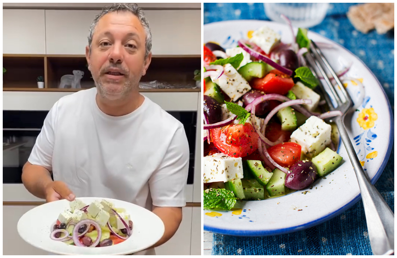 Rețeta lui chef Sorin Bontea de salată grecească. Secretul care o face să aibă gust autentic