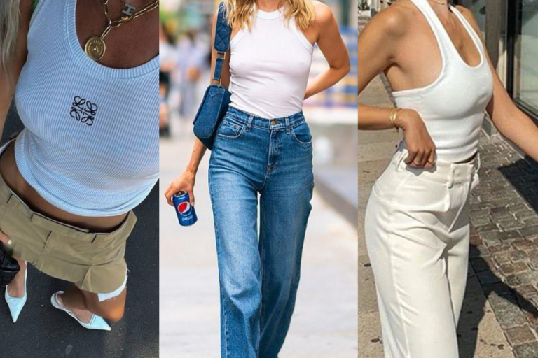 Piesa simplă care cucerește din nou moda: maioul alb revine în trend