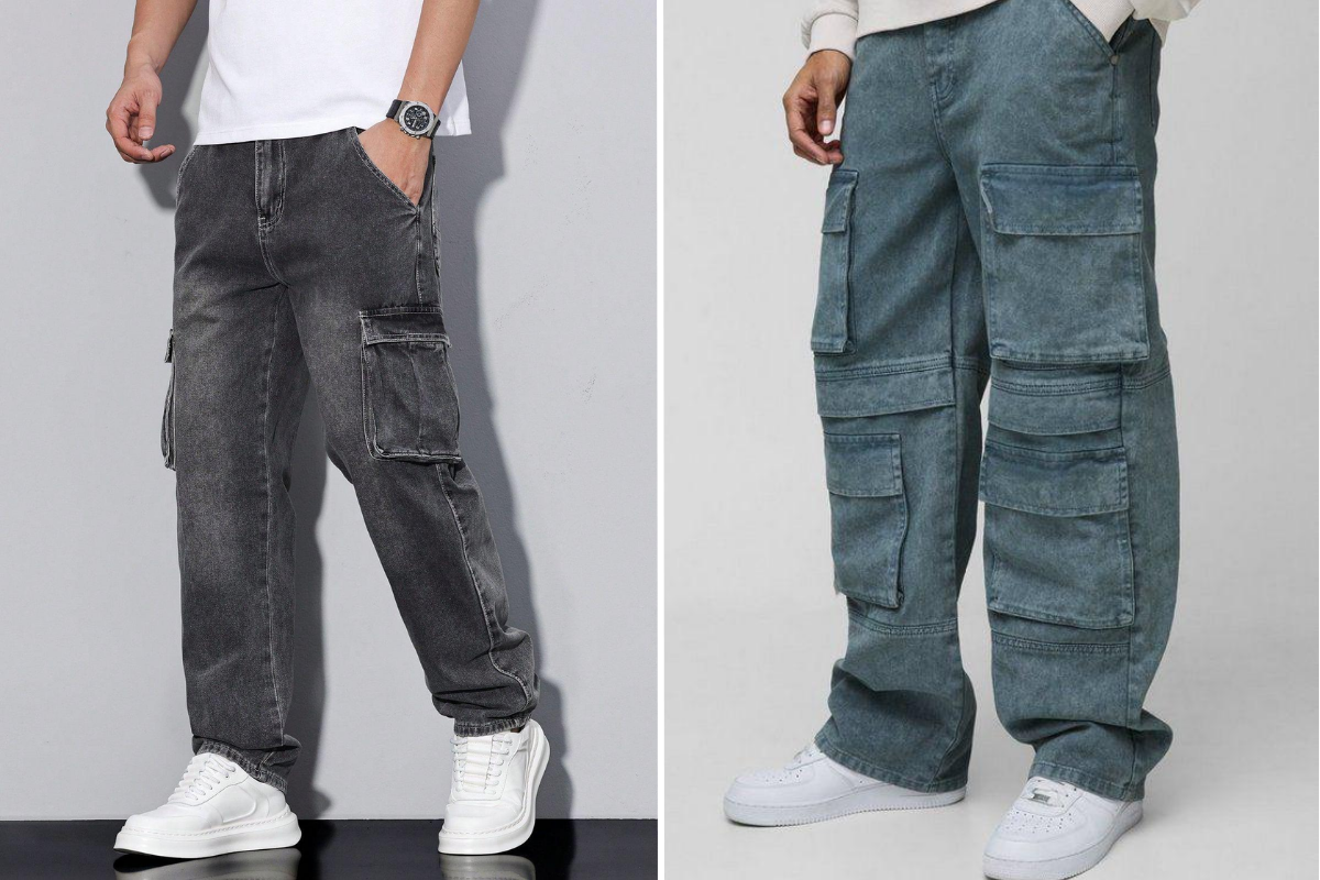 Pantaloni cargo denim