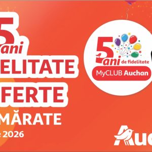 Peste 60% din cumpărăturile din Auchan sunt realizate cu cardul de fidelitate: MyCLUB Auchan sărbătorește 5 ani și depășește 2 milioane de membri activi